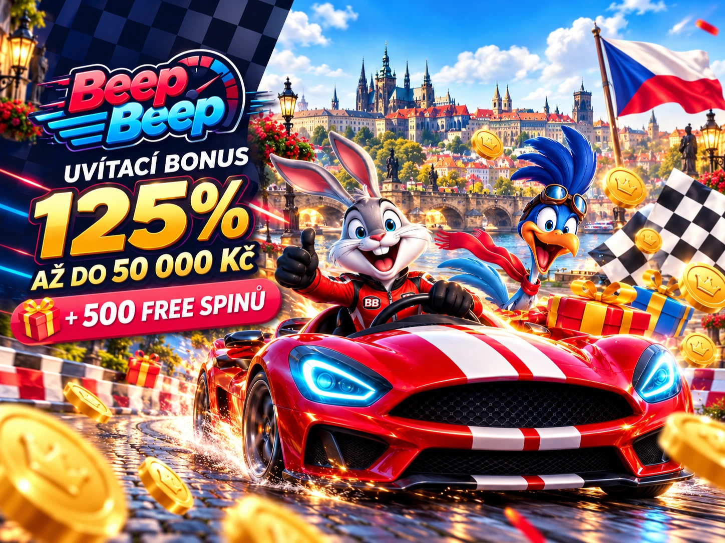 Beep Beep Casino 20 euro bonus bez vkladu a aktuální bonusové nabídky