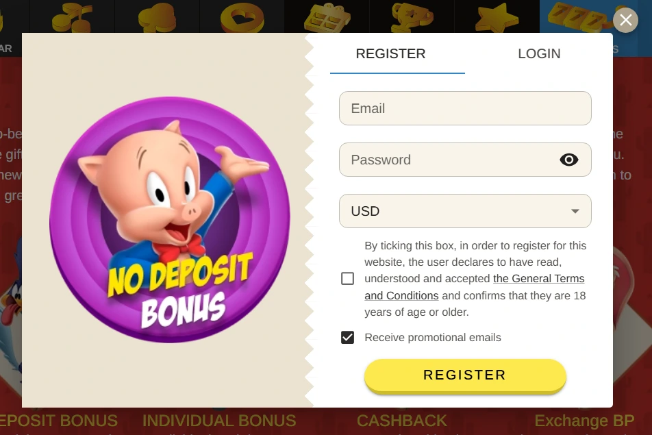 Beep Beep Casino registrace v Česku a vytvoření nového hráčského účtu